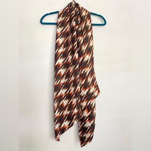 Banana Republic 100% Silk‎ Shawl Wrap Stole Long Scarf  Autumn Orange Brown OS